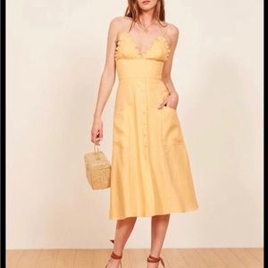 Reformation Yellow Brienne Dress